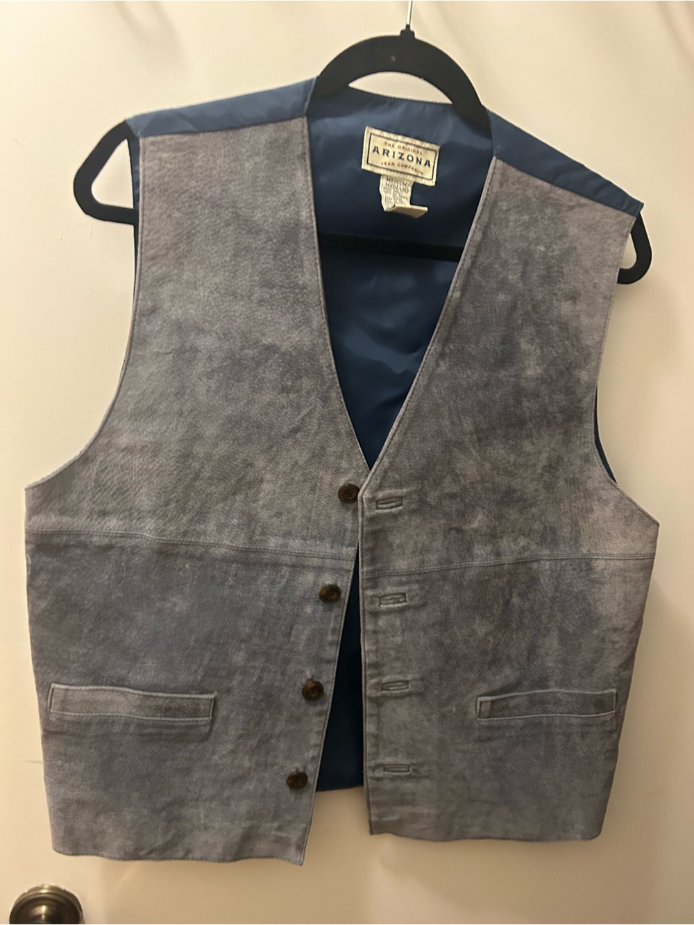 Arizona Jean Company Light Blue Suede-Look Men's Vest
